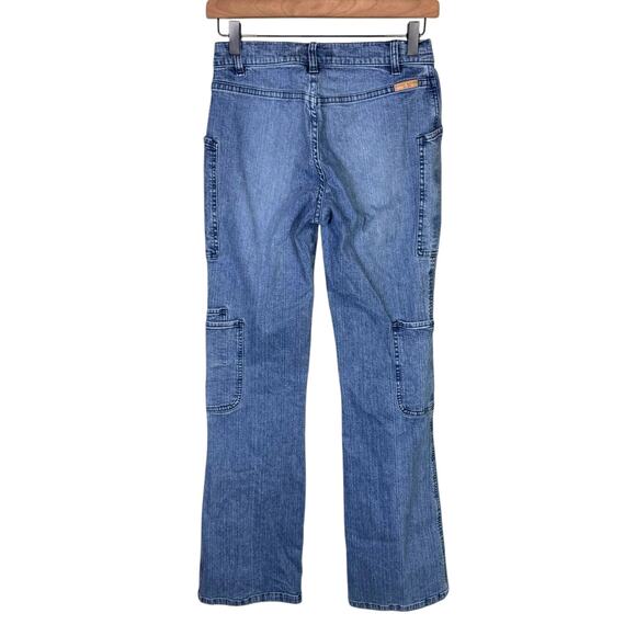 Tommy Hilfiger Juniors Y2K Low Rise Flared Wide Leg Cargo Pocket Jeans - Picture 3 of 9